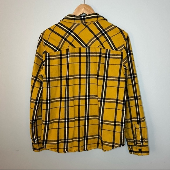 Original Use Men’s Gold & Black Plaid Long Sleeve Cotton Flannel Shirt Size M - Picture 11 of 16